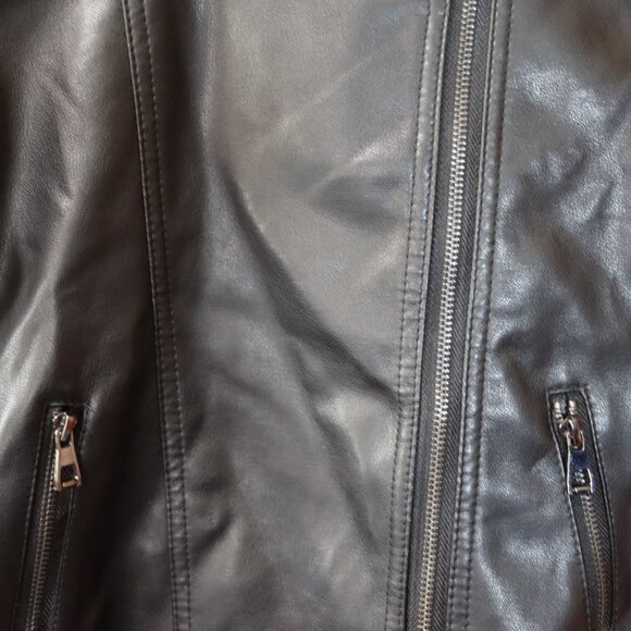 Kids Faux Leather Jacket Studded Gothic Moto Zip Grunge 140 - Picture 3 of 11